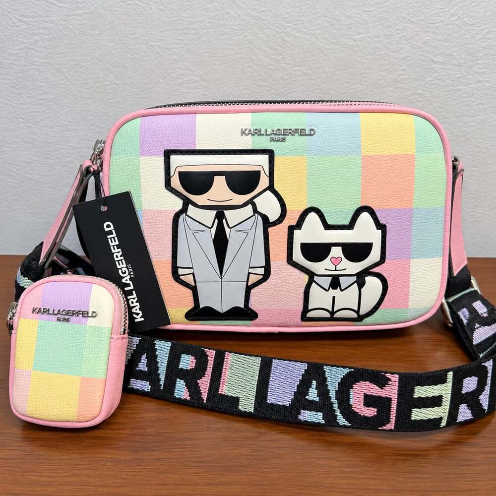 Karl Lagerfeld Paris Maybelle Pastel Color Camera Crossbody Bag w/Coin Pouch